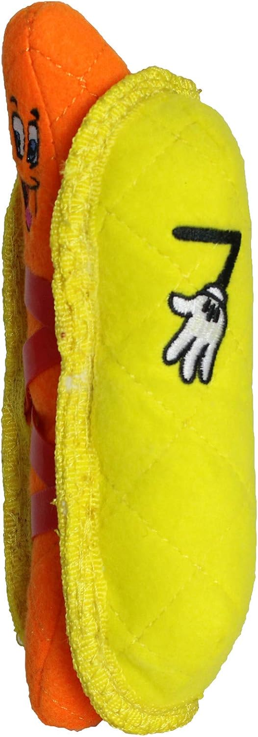 TUFFY - World's Tuffest Soft Dog Toy - Funny Food- Squeaker -Multiple Layers. Made Durable, Strong & Tough. Interactive Play (Tug, Toss & Fetch). Machine Washable & Floats. (Corn/Hotdog, Combo Pack)
