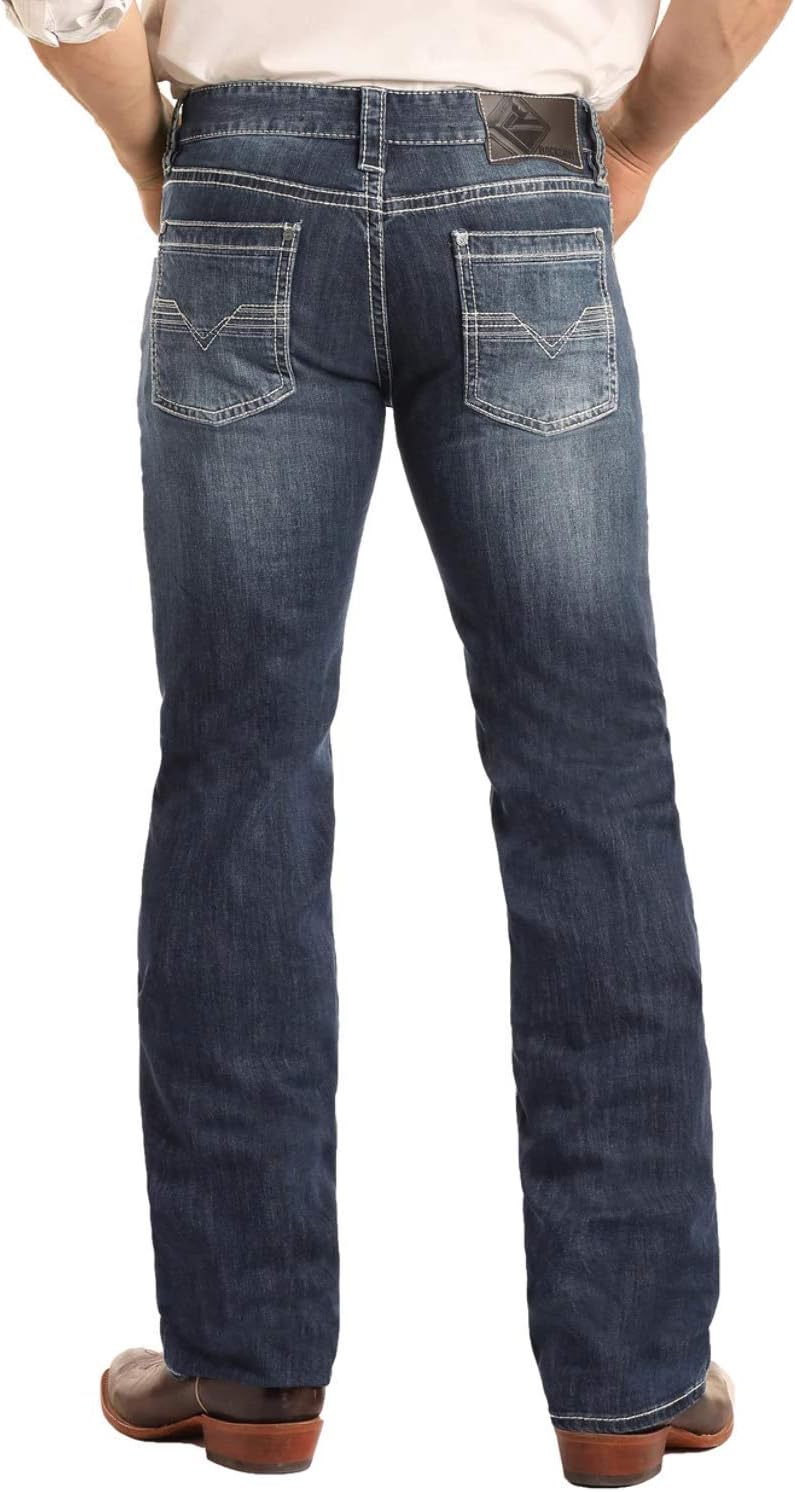 Rock & Roll Denim Regular Fit Stretch Straight Bootcut Jeans #M1P3473 32 W x 36 L