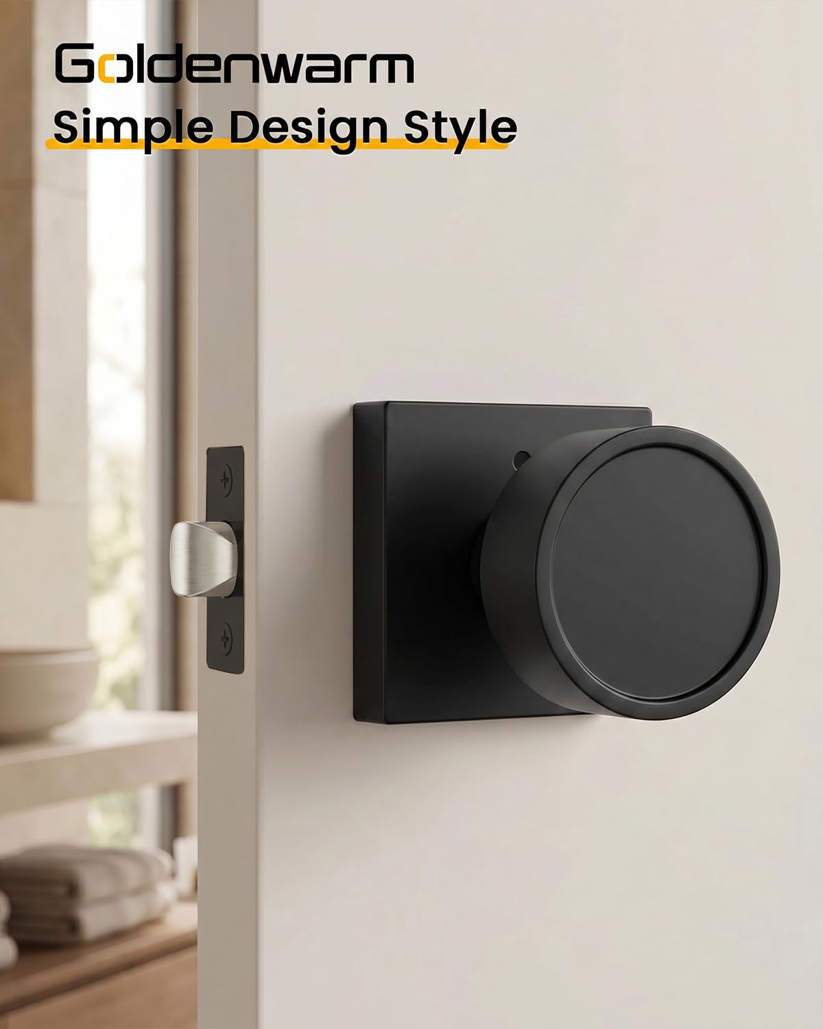 Goldenwarm Black Door Knobs - Privacy & Security -3