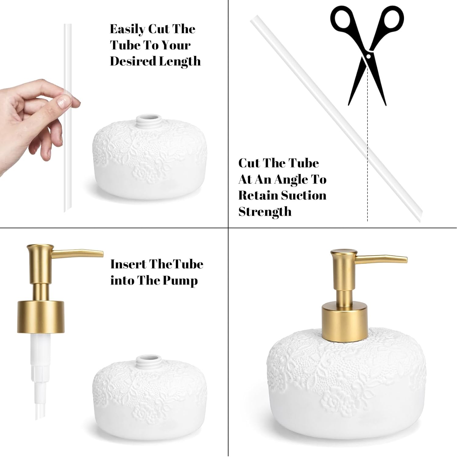 Plastic Soap Dispenser Pump Replacement for Standard 28/400 Thread Size for Your Lotion or Dish Soap Refill Dispenser Kitchen Bathroom 2 Pack(Gold) - Image 9