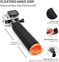 Vista 3 de Manija flotante de mano, poste monopie subacuático compatible con cámaras de acción DJI OSMO y otras cámaras deportivas, naranja