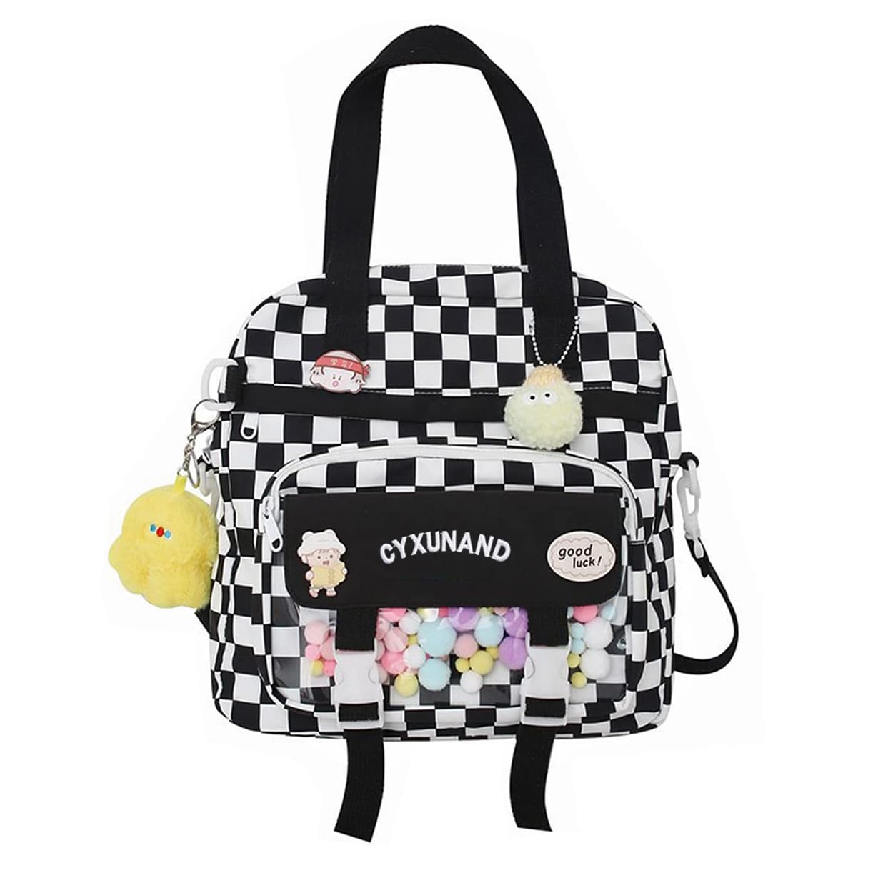 Kawaii Japanese Messenger Bag Cute School Bags Multifunction Laptop Backpack,Shoulder Bag Backpacks Travel Plaid Totes