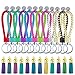 TWDRer 24 PCS Leather Key Chain Key Chain Rings Bulk with Tassel for Tassel Keychain Knitted Key Chain Key Rings
