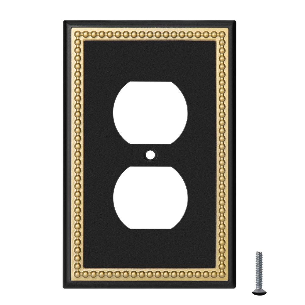 Pearled Wall Plates - Black & Dark Golden -6 Pearled Wall Plates - Black & Dark Golden -6