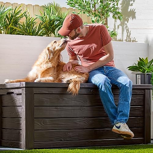 Image of Keter Westwood 150 Gal Outdoor Storage Box for Patio and Pool Accessories
