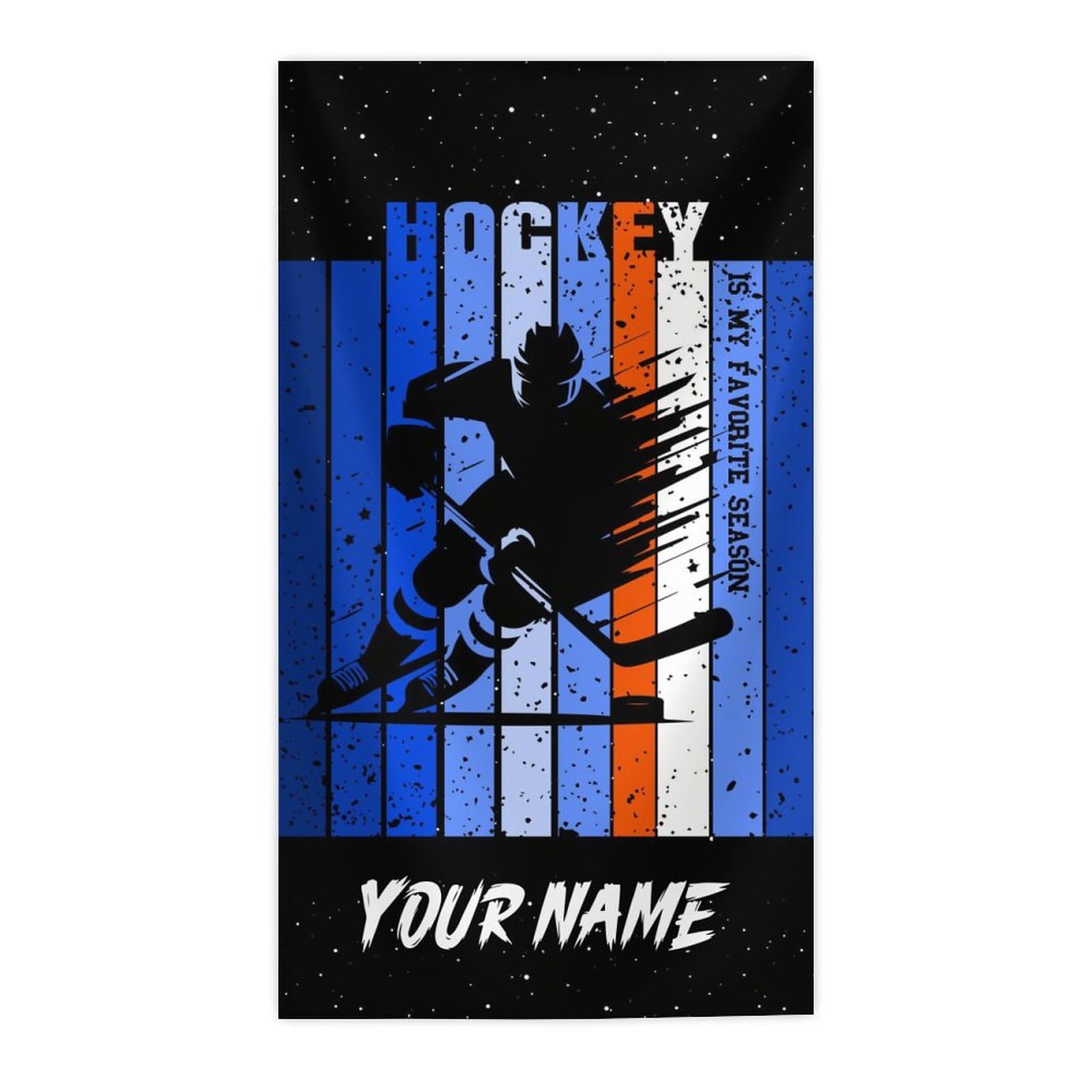 UNIKITTY Personalized Sport Beach Towels, Hockey Beach Towel, 30"x60" Quick Dry Microfiber Vacation Accessories for Kids, Custom Team Gifts with Name/