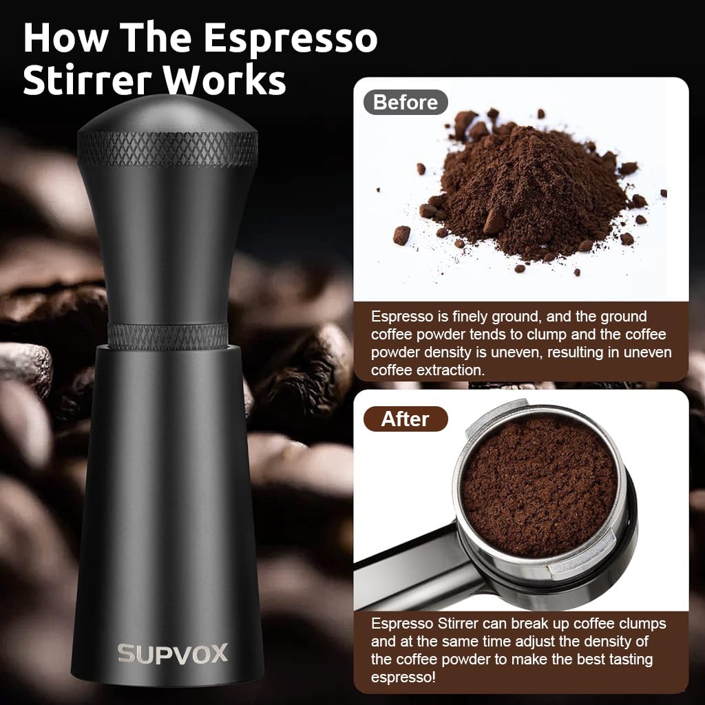 Supvox Espresso Coffee Stirrer Needle with 17Pcs Detachable SUS Pins Stand 4