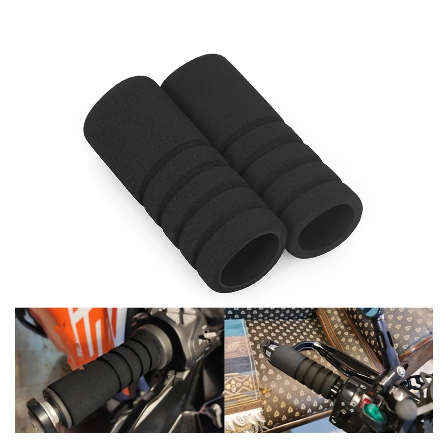 Housses poignée Moto Accessoires Universels 22 Mm pour Guidon De Moto, Poignées, Gants, Leviers, Motocross, Dirt Bike, Scooter(Flat)