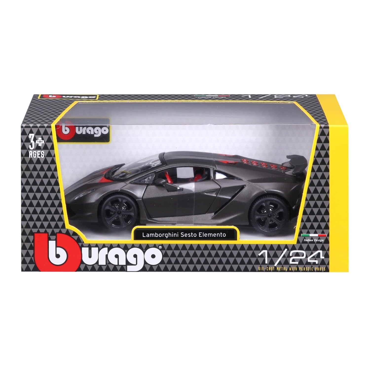 Bburago 18-21061 - Lamborghini Sesto Elemento, Colore: grigio metallizzato