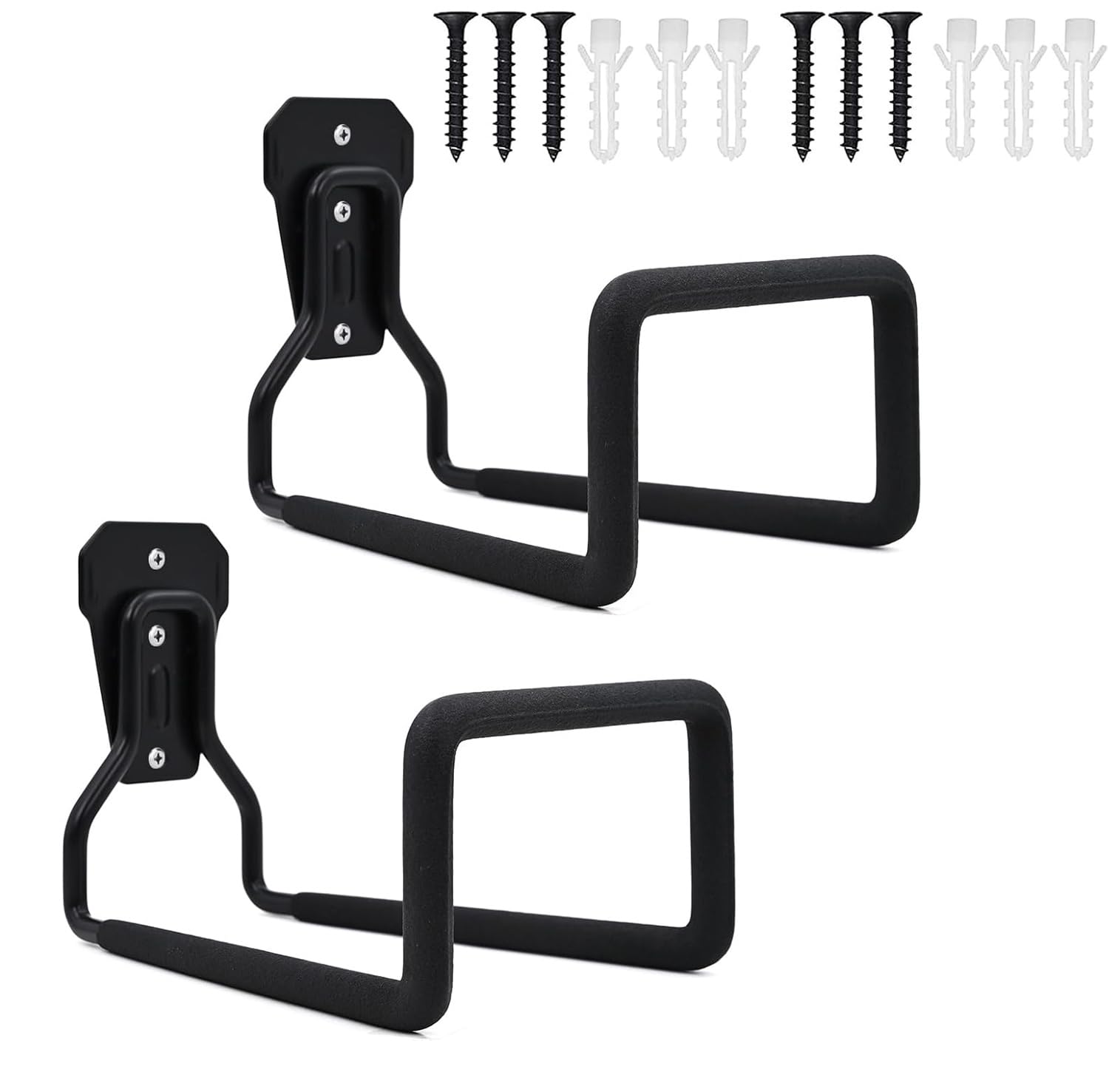 huixiaoqing Wall Mounted Garden Hose Holder, Metal Garden Water Hose Hanger Heavy Duty, Garage Hook, Anti-Rust Hose Extension Cord Holder for Outside Yard (2)