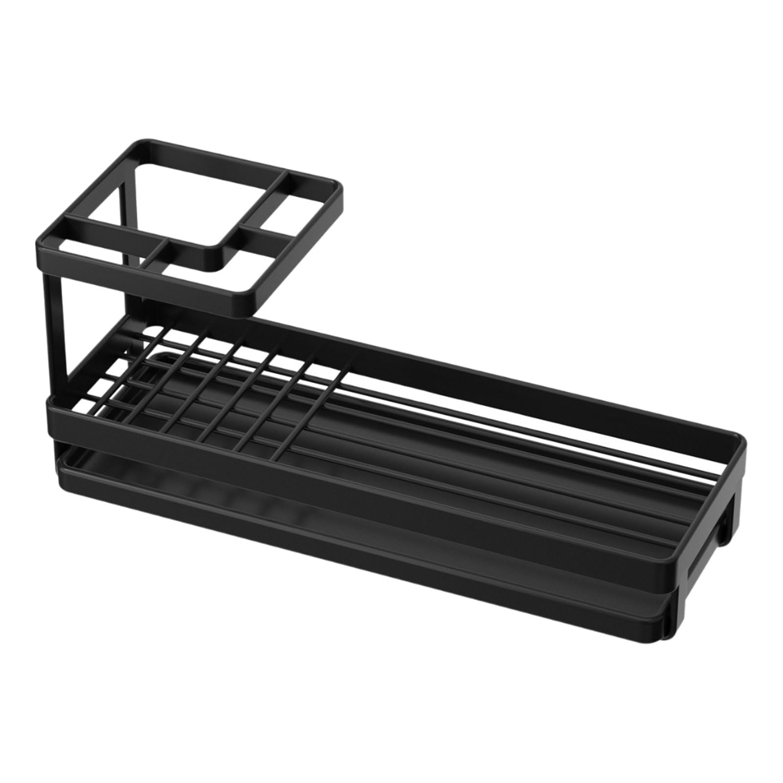 Modern Bathroom Toothbrush Holder with Drainages, Steel Storage Stand for Toiletries Vanity Countertop Accessory Toothpaste Storage
