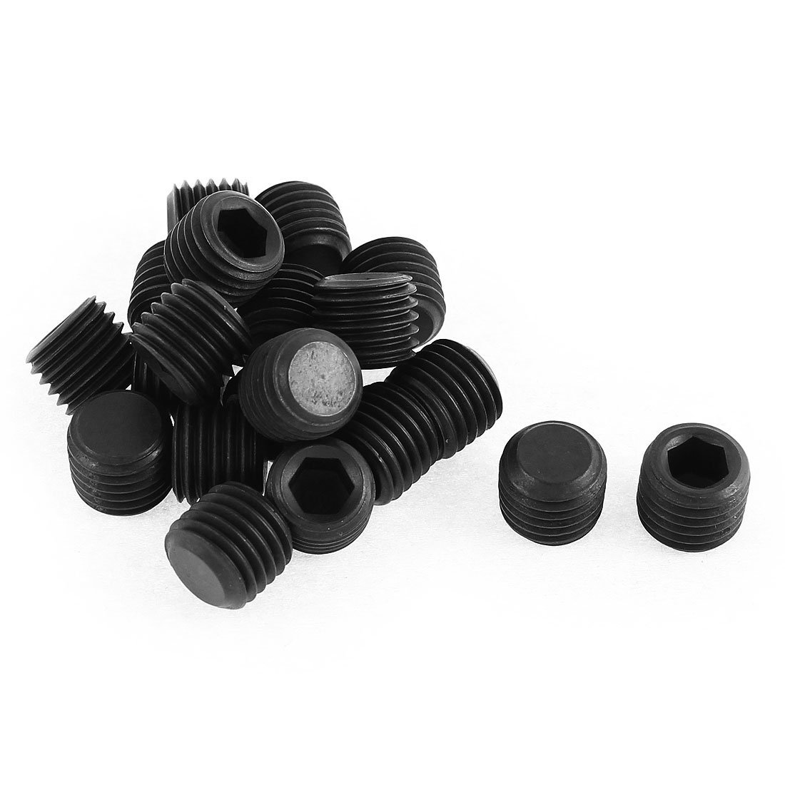 Uxcell Men's Black Sourcingmap M12x1.5mm Pitch Hex Socket Set Cap Point Grub Screws 20Pcs