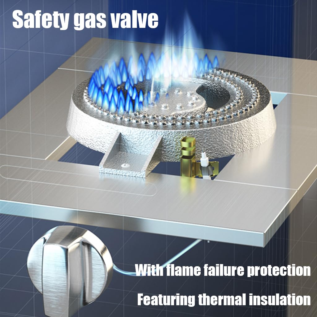 Freidora Industrial De 10l, Freidora De Acero Inoxidable para Metano, Freidora De Un Solo Tanque, 1 Cesta para Freír, Limpieza Fácil, Quemador De Hierro Fundido De 3 Anillos
