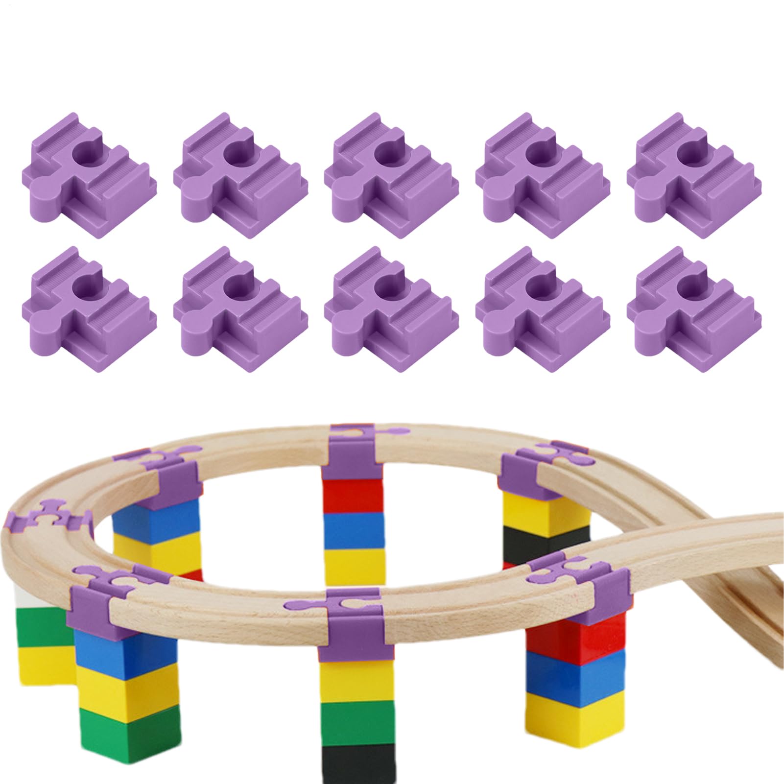 Wood Train Track Connecting Pieces | Track Adapter for Wooden Train | Interactive Connecting Accessories for Boys Girls Ages 3+ Bedroom Living Room Playroom Indoor Play Holiday Birthday Pres
