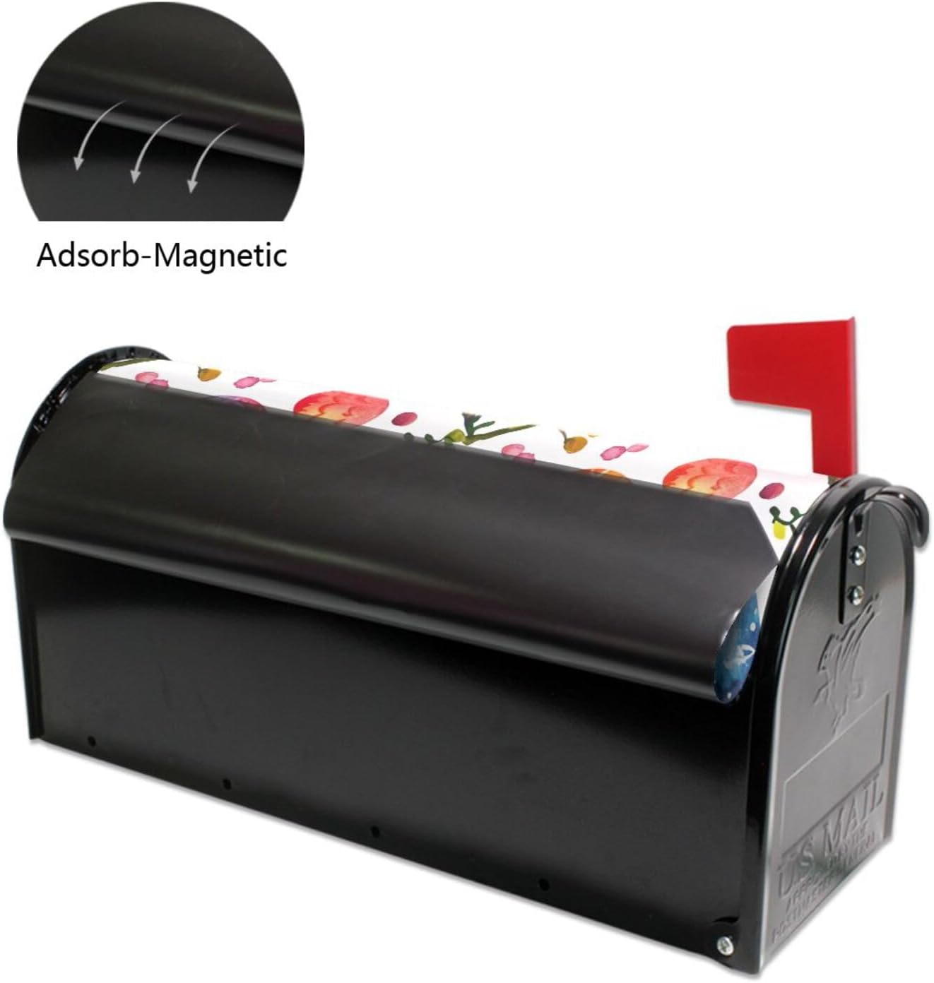 Kigai Easter Eggs Mailbox Covers Magnetic Standard Size 21x18 Inch Decotive Letter Box Cover Mailbox Wrap for Outdoor Garden Yard Decor