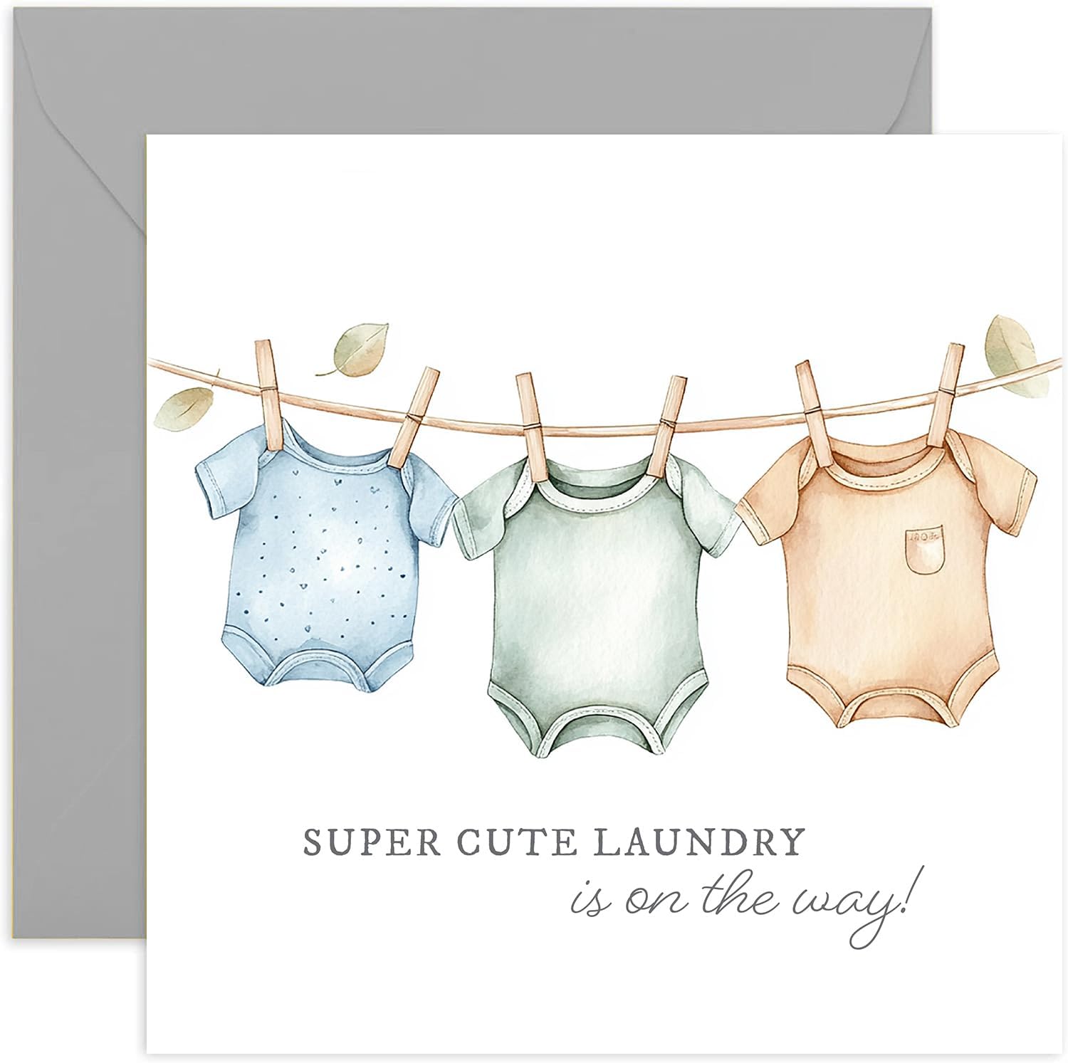 Super Cute Laundry Is On The Way New Baby Greeting Card for Expecting Parents - Baby Shower Gifts