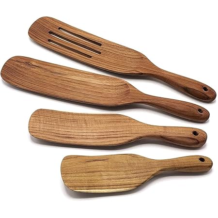 Amazon.com: Wooden Spurtles Set of 4, Non-Stick Kitchen Utensil Tools ...