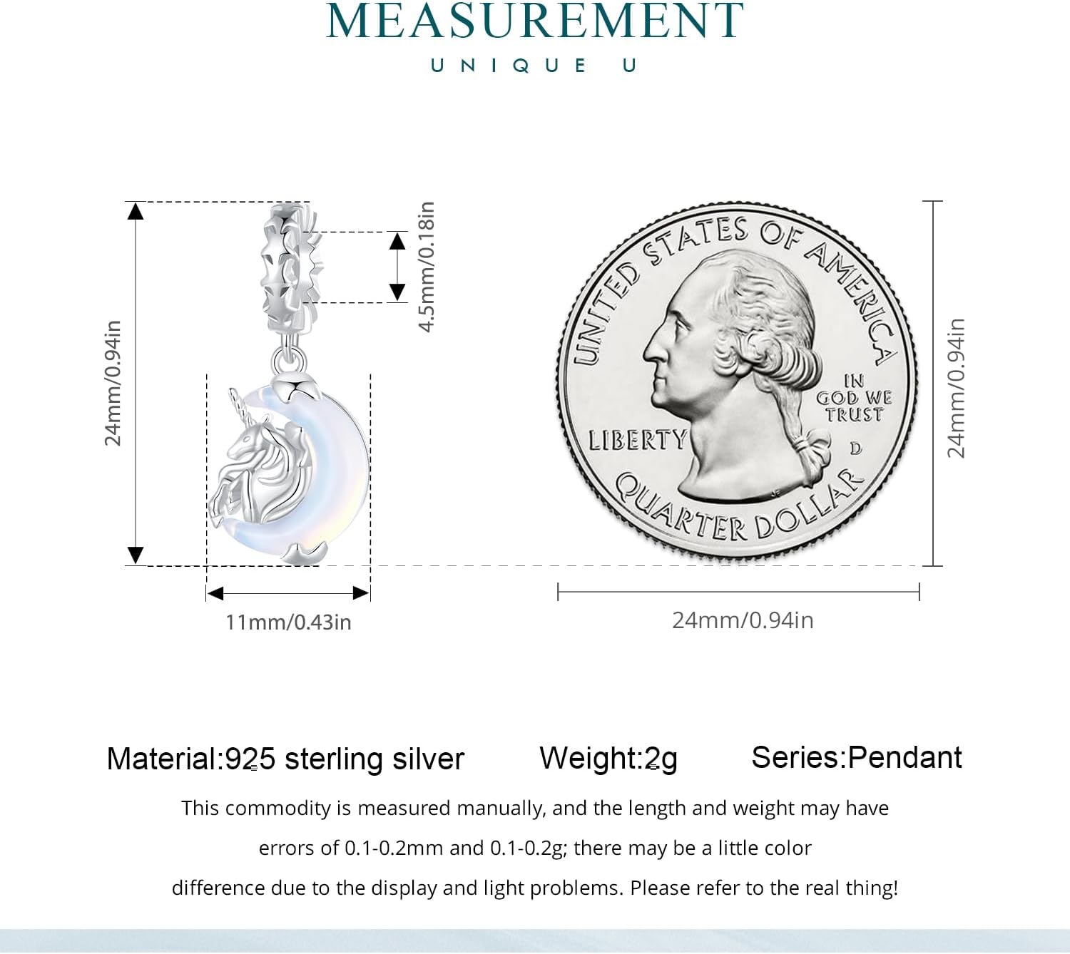 Moon Unicorn Charms 925 Sterling Silver Pendant Bead fits Pandora Bracelet Necklace for Women - Image 4