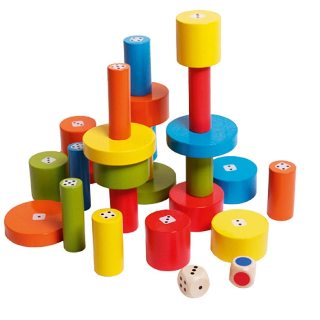 Hape 22450 drewniana gra w wieżę (metalowe pudełko)