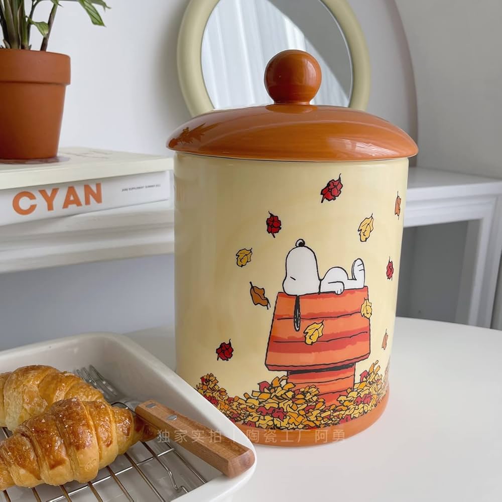 Amazon.co.jp: スヌーピーセラミック収納缶大容量キャラクター