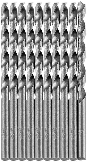 Zerodis 10pcs High Speed Steel Straight Shank Twist Drill Bit Electrical Spiral Full Grinding Drilling Tools Accessory for Metal Wood(4mm)