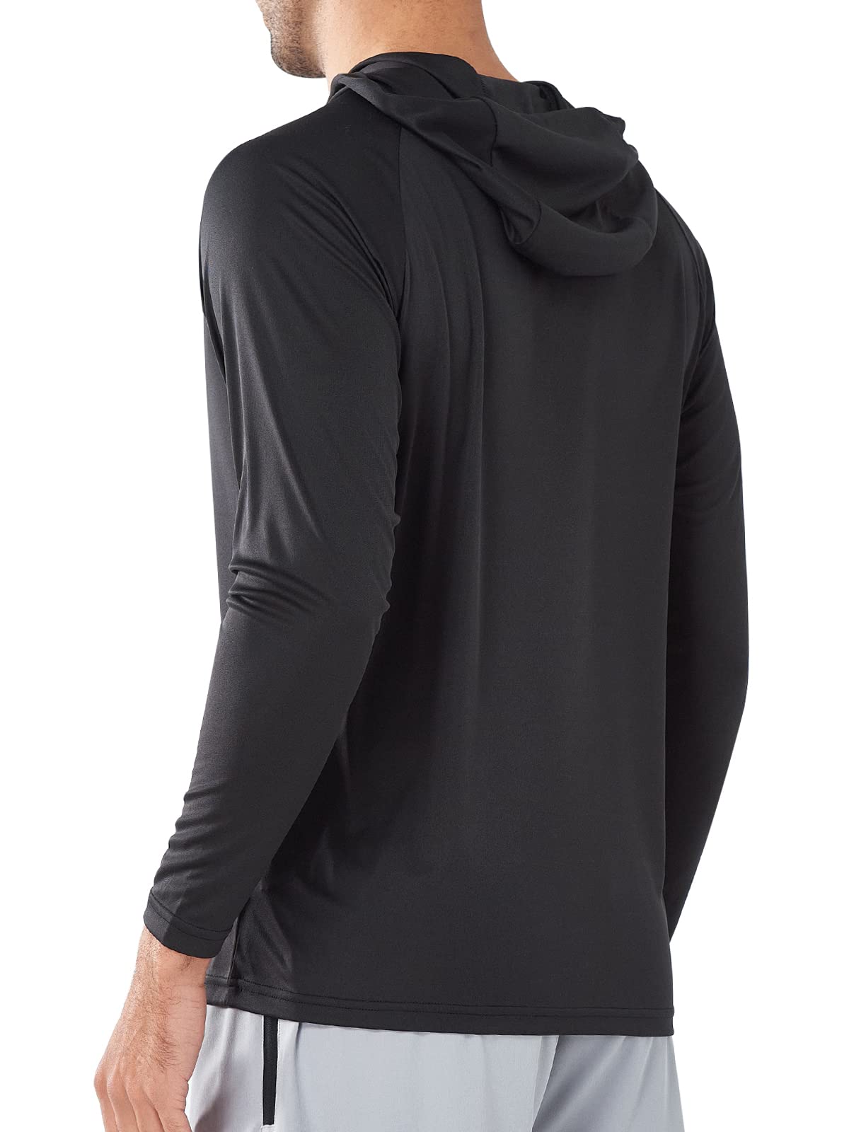 Lumeqa Men's UPF 50 Hoodie Shirts Long Sleeve Sun Protection Fishing Swim Lightweight UV SPF Running Rash Guard Quick Dry Shirt Sky Blue Xxl - View #5