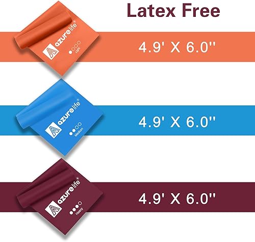 Miniatura 3 de Bandas de resistencia profesionales largas sin látex, bandas elásticas para terapia física, yoga, pilates, rehabilitación, entrenamiento en casa o