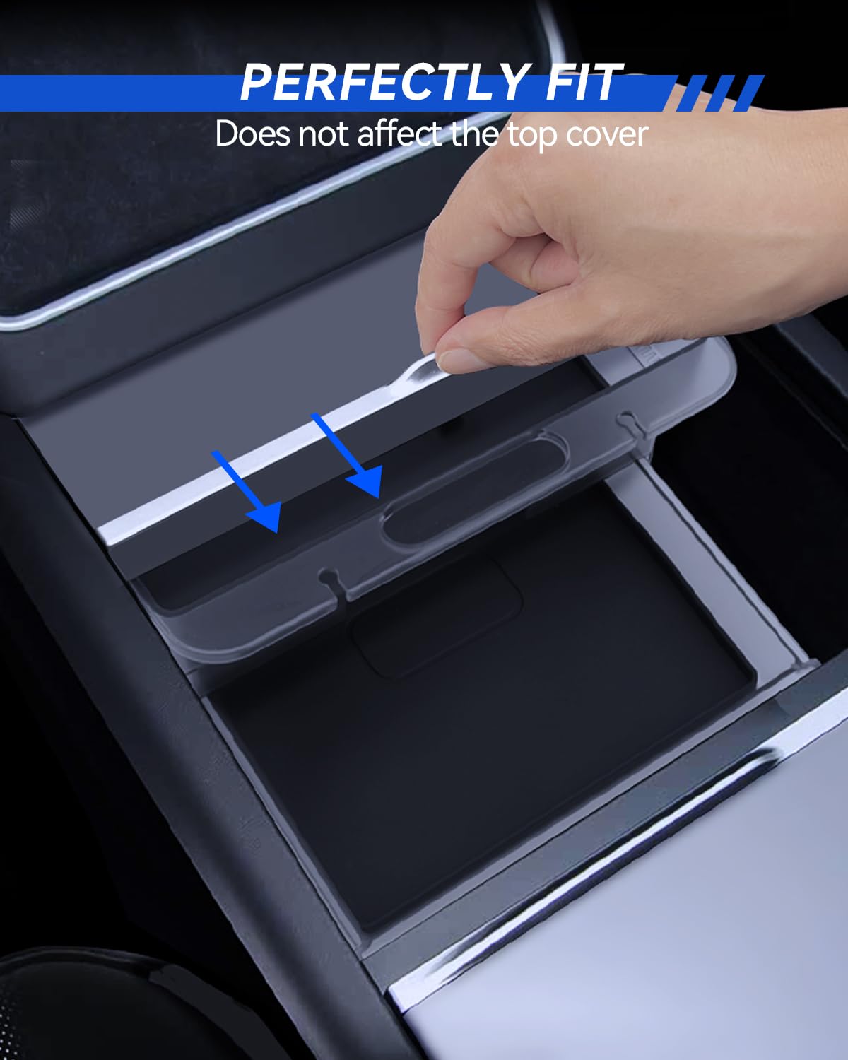 Organizador de consola central de 2 niveles para Tesla Model Y 2025-2026 Juniper y Model 3 2024-2026 reposabrazos caja de almacenamiento guantera reposabrazos central cajón para Tesla Juniper