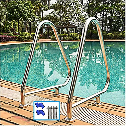 Barandales para piscina, set de 2, acero inoxidable miniatura 1