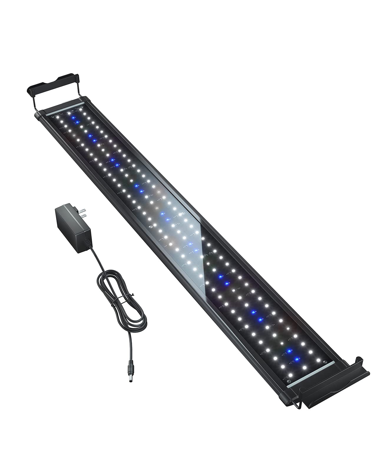 LED Aquarium Light with Extendable Brackets, White and Blue LEDs,Fish Tank Light For Fresh water and Salt Water