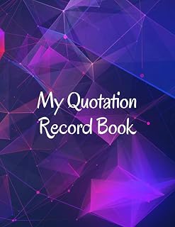 My quotation record book: A 8.5’’x11’’ Daily Bank and Quotation Logbook / Scale your business - Large Print Gift