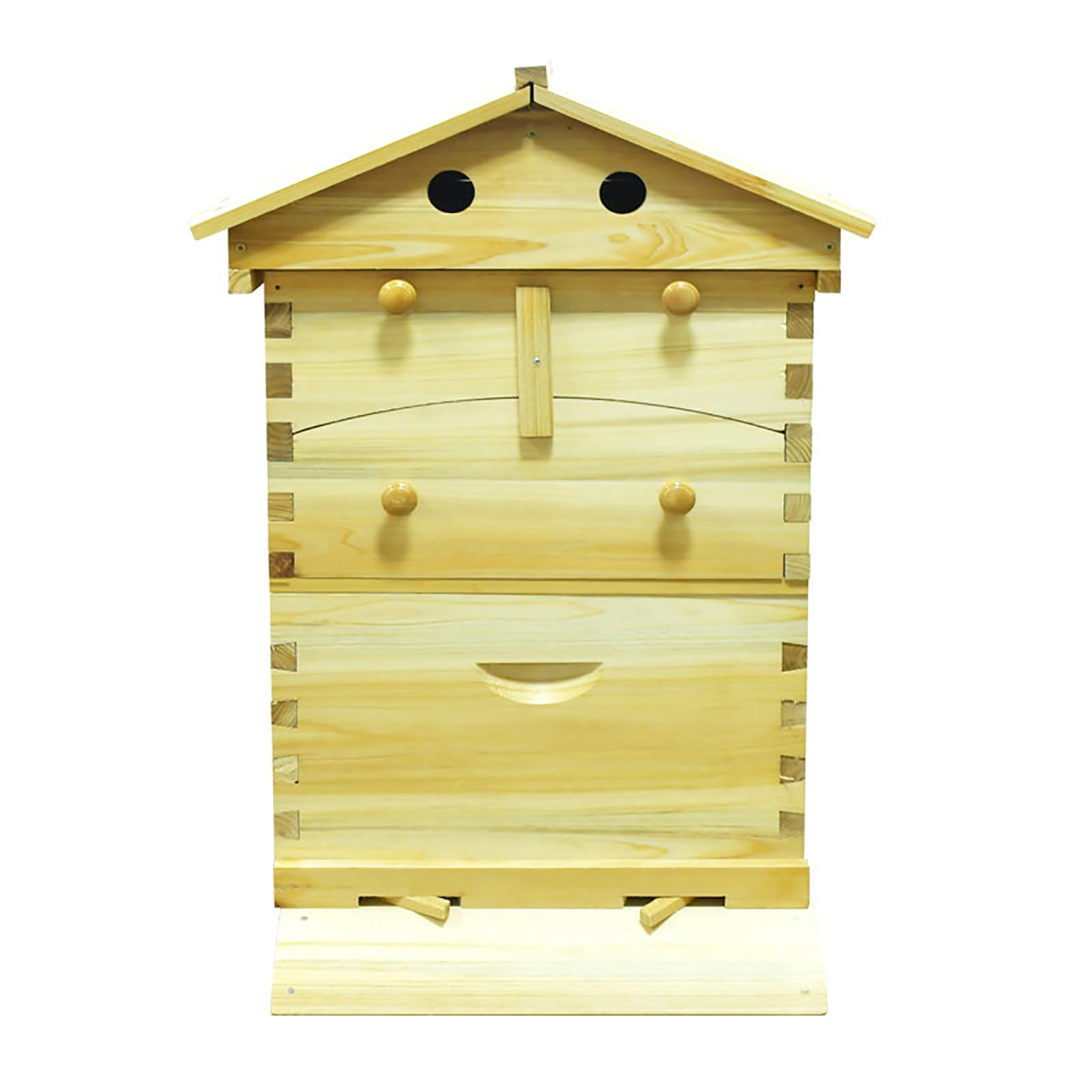 Automatisches Bienenstock-Set aus Holz, selbst fließender Bienenstock aus Holz, umfasst 7 Rahmen und Grundblätter, geeignet für Bienen und Schmetterlinge.