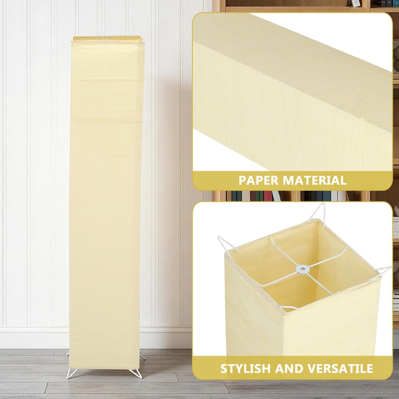FAVOMOTO Japanese Paper Floor Lamp Shade - Foldable Decorative Paper Lampshades Cover Replacement for Modern Home Living Room Bedroom and Office