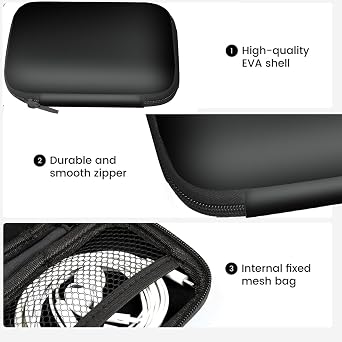 Compatible with Oilsky MP3 Case, Blueshaweu Hard Shell Travel and Storage Case Carrying Case Compatible with Oilsky M30 PRO/for ZAQE M505/for SWOFY M503 Pro Full Touch Screen MP4 MP3 Player (Black)