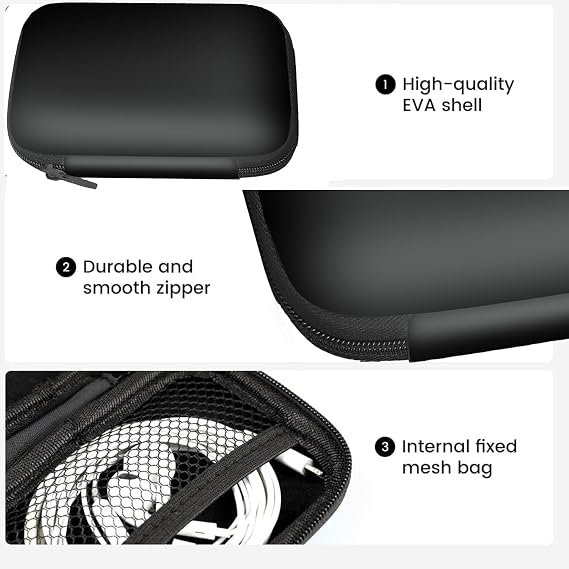 Compatible with Oilsky MP3 Case, Blueshaweu Hard Shell Travel and Storage Case Carrying Case Compatible with Oilsky M30 PRO/for ZAQE M505/for SWOFY M503 Pro Full Touch Screen MP4 MP3 Player (Black)