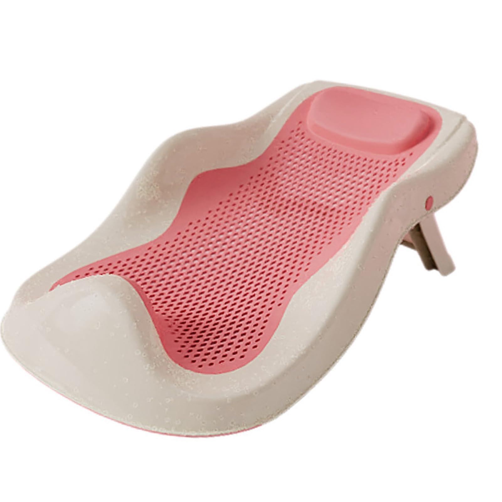 RiToEasysports Supporto da Bagno per Neonato, Sdraietta Pieghevole (PINK) | Materiale PP Leggero, Curva Bionica per la Schiena, Facile da Pulire e Portatile