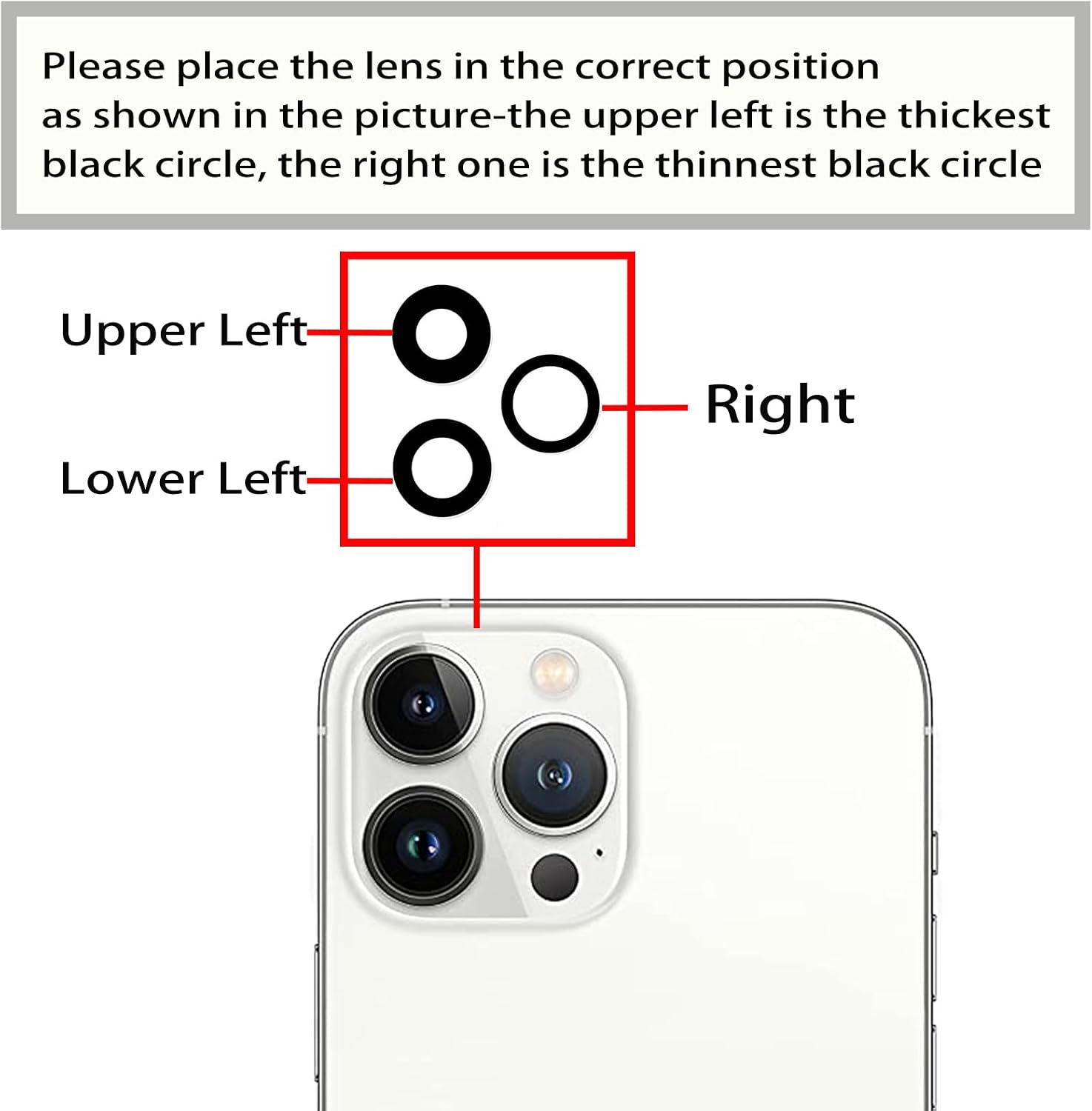 3 Pcs/Set Back Rear Camera Lens Replacement for iPhone 13 Pro Max, Rear Back Glass Camera Lens Cover Replacement with Pre-Installed Adhesive + Repair Tool Kit, Anti-Lens Scratch & Waterproof