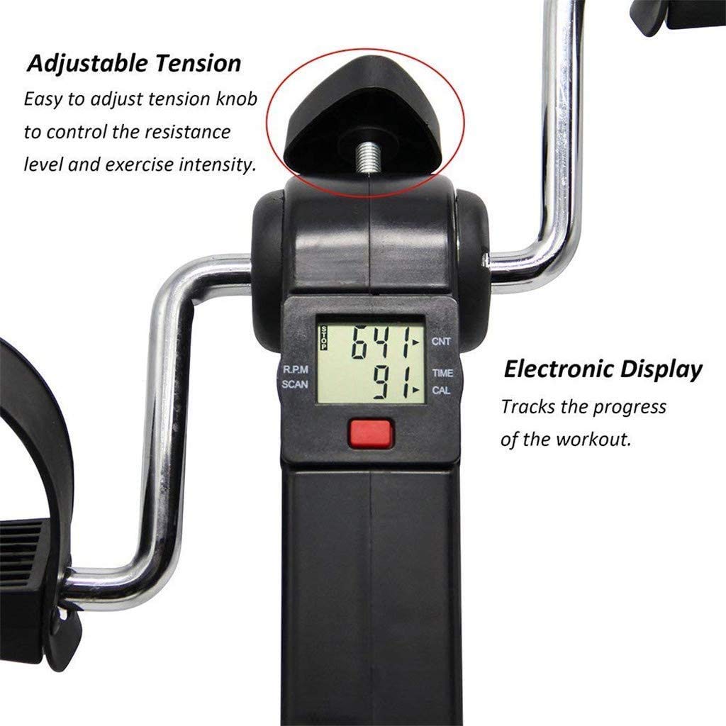 Przenośny Pedałowy Trening Elektryczny Mini Pedałowy Sprzęt Rehabilitacyjny Składany Mini Rower Fitness Górne I Dolne Kończyny Pedałowy Sprzęt Do Ćwiczeń Z Wyświetlaczem Led, Wewnętrzny Trener Nóg Dl
