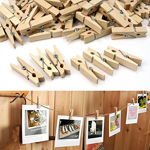 Mini, Natural Clothespins Craft Boutique, Wood, 500 Per Pack, Wooden Pins for Scrapbooking Wood Crafts - Thumbnail 5