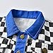 Toddler Baby Checkerboard Plaid Denim Jacket Lapel Button Down Coat Ripped Hole Long Sleeve Shirt (Blue,130/5-6 Y,Unisex,Big Kid,US,Age,5 Years,6 Years)