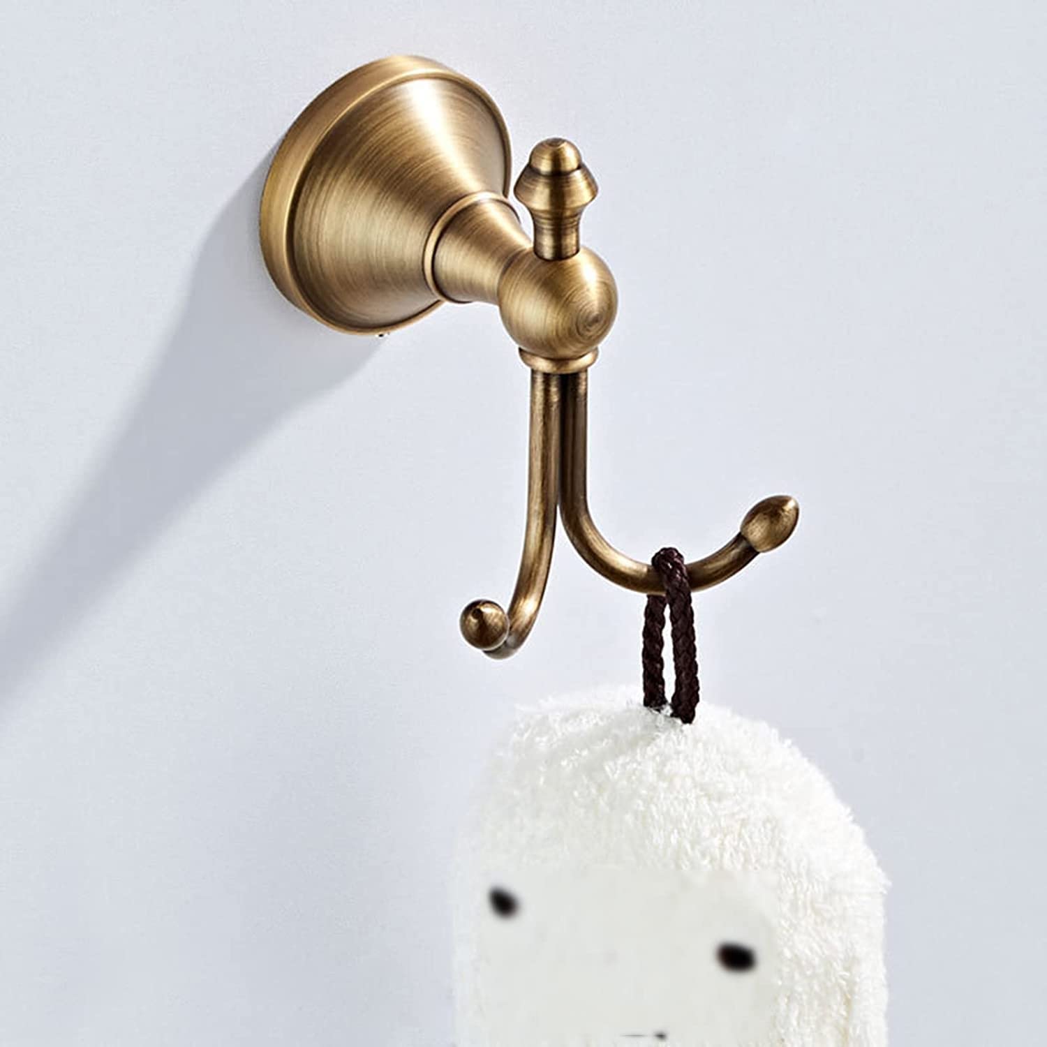 Łazienka Wieszak Na Ręczniki Wieszak Na Ubrania Bath Towel Hooks Antyczny Mosiądz Wykończenie Ścienne Robe Hook Podwójne Haki