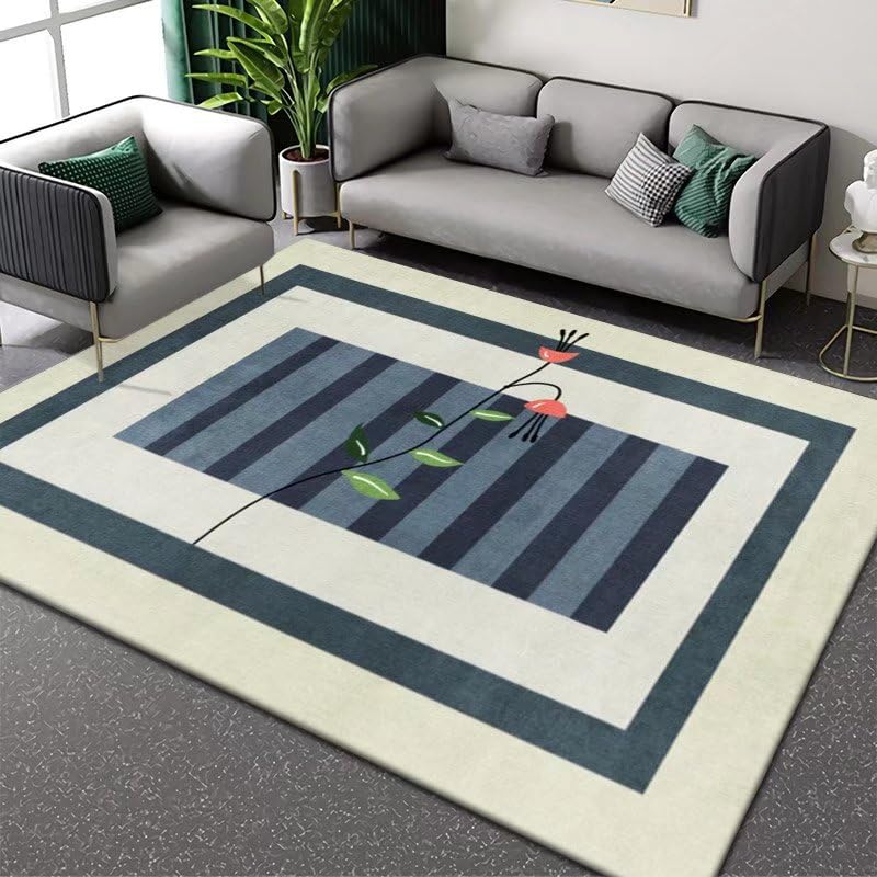Tapis de couloir rayures vert riz 80x120 | Idéal pour magnifier votre entrée