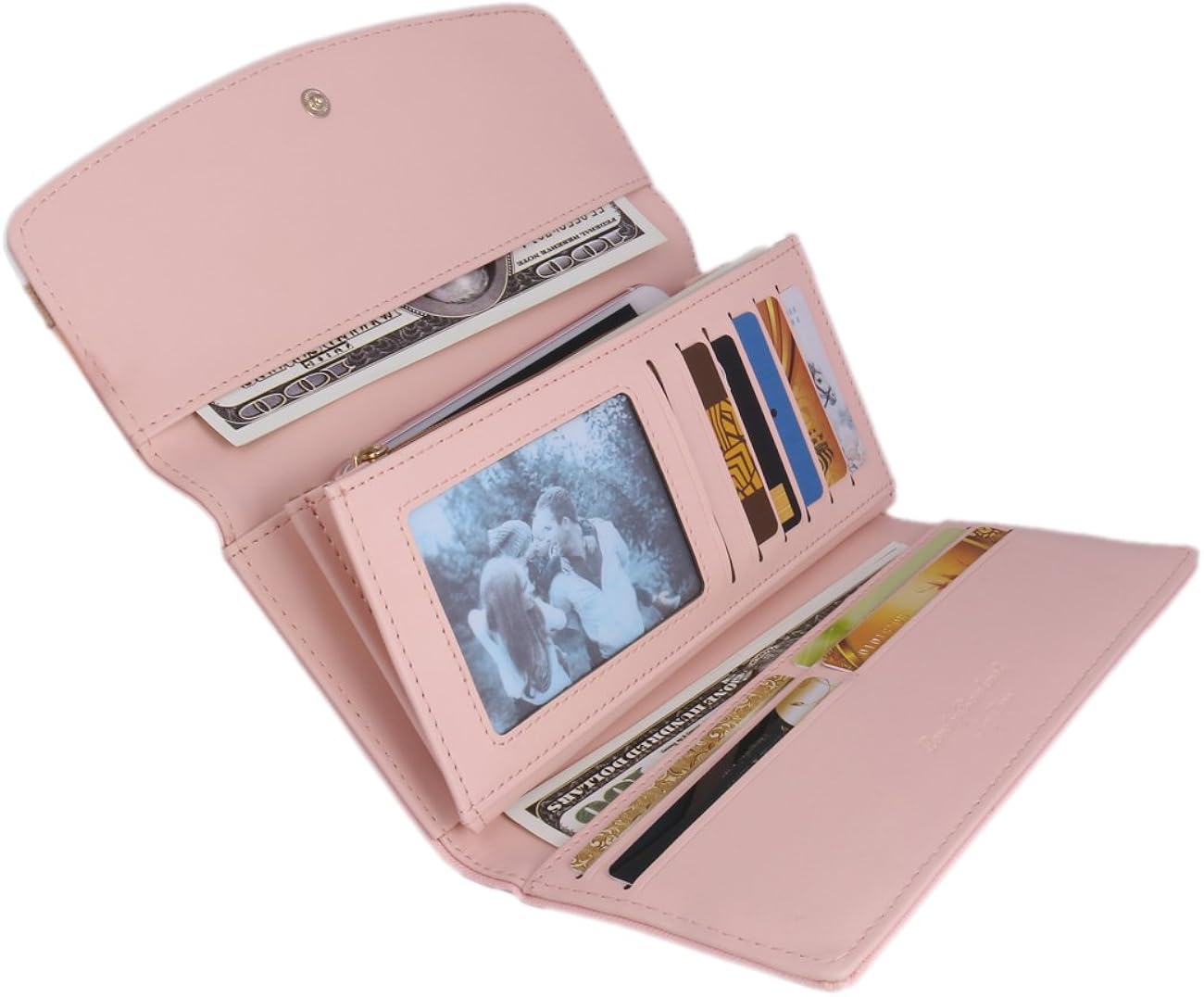 Vista 3 de adoptfade portafolios larga para mujer Rhinestone bolso de embrague titular de la tarjeta
