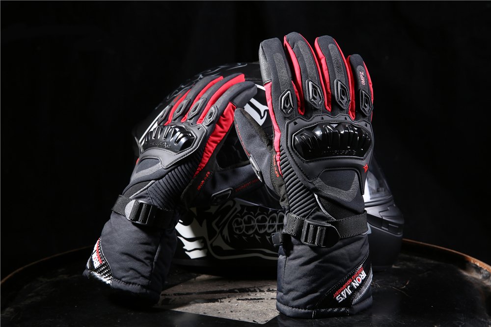 IRON JIA'S Guanti Moto Invernali Uomo, Guanti Impermeabili Antivento, Leggeri e Caldi Con Touchscreen per Motociclismo, Escursionismo e Altri Sport All'aperto, Per Uomini e Donne