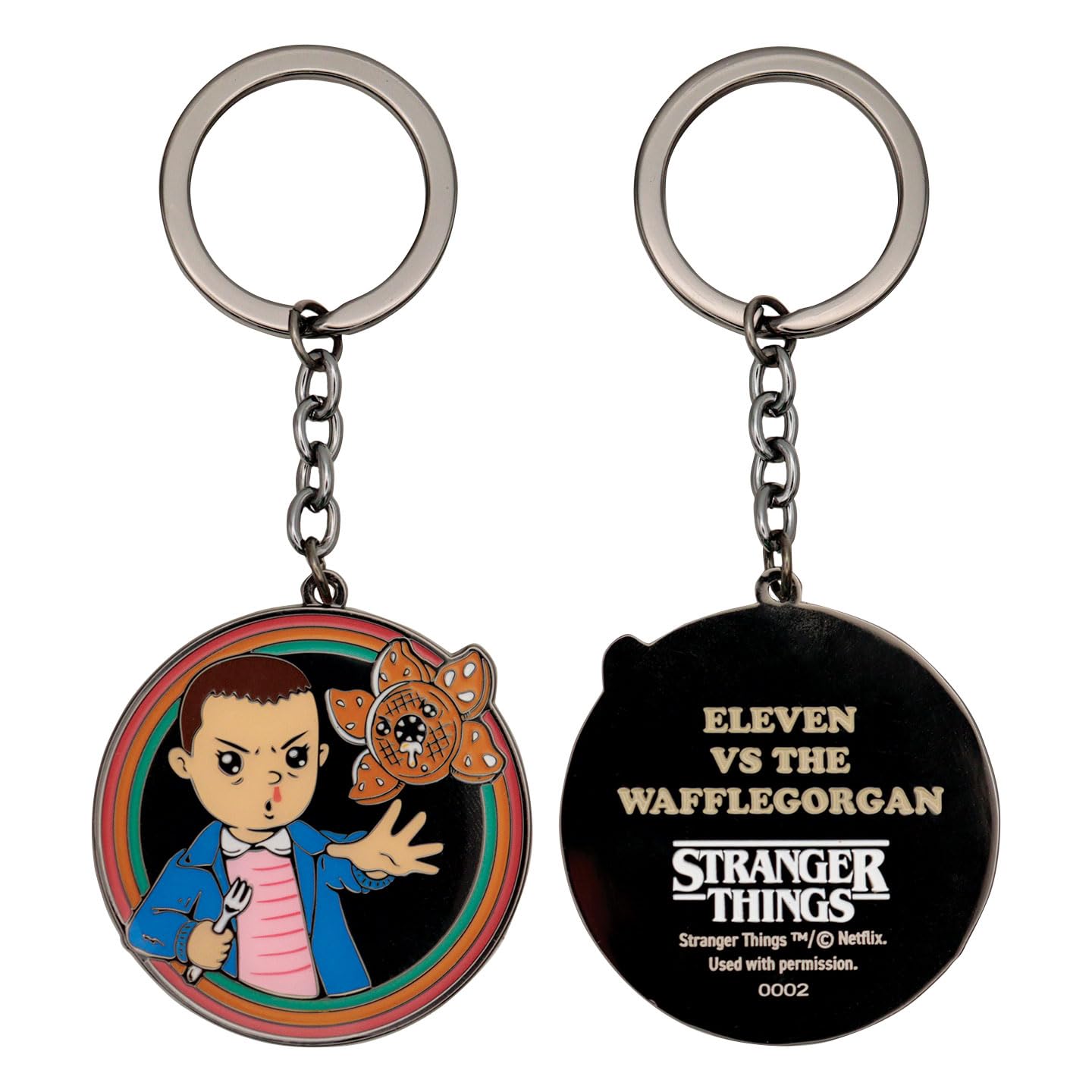 Fanattik Unisex Multi Stranger Things Limited Edition Eleven Keyring – Officially Licensed Collectible, Individually Numbered Enamel, 50Mm, 5,000 Worldwide