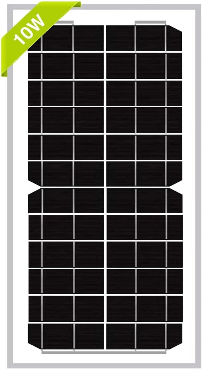 10W Monocrystalline Solar Panel High-Efficiency PV Module Power for Boat RV Gate Opener Fences