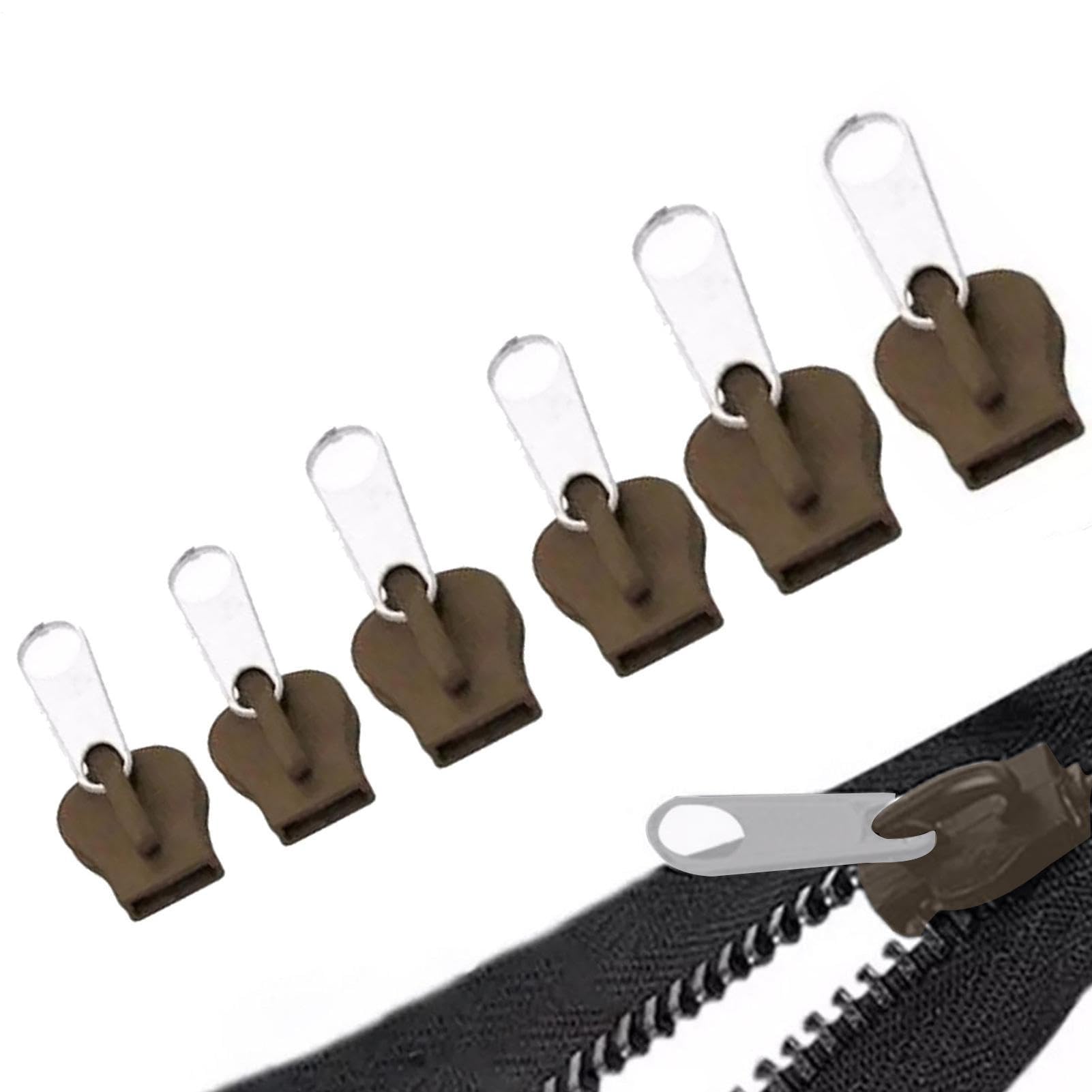 Kit Per La Riparazione Delle Cerniere 6 Pezzi di Forniture per Cucito | Pomelli e Testine di Cerniera per Lavori Artigianali Cappotti Giacca Valigie Zaini Tende