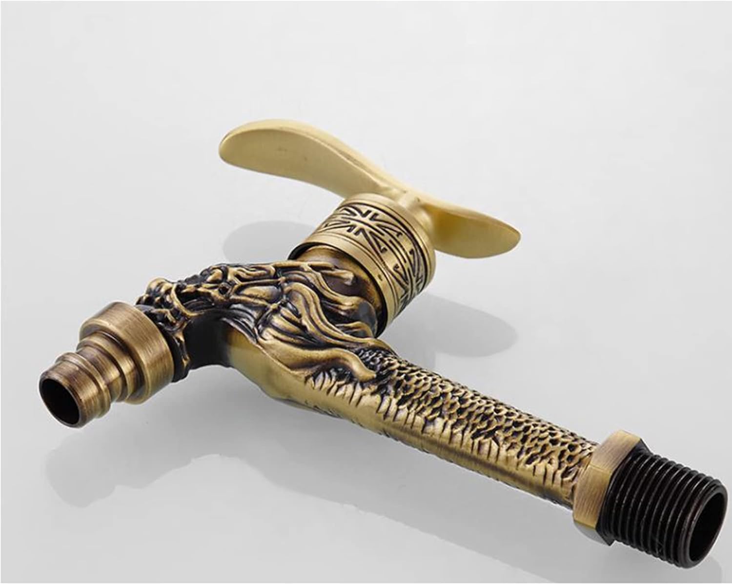 Washing Machine Faucet Wall Mount Cold Water Faucet Antique Outdoor Water Faucet Garden Faucet 1/2 inch Antique Brass Wall Mount Outdoor Faucet for Sink,Antique C (Color : Antique C)