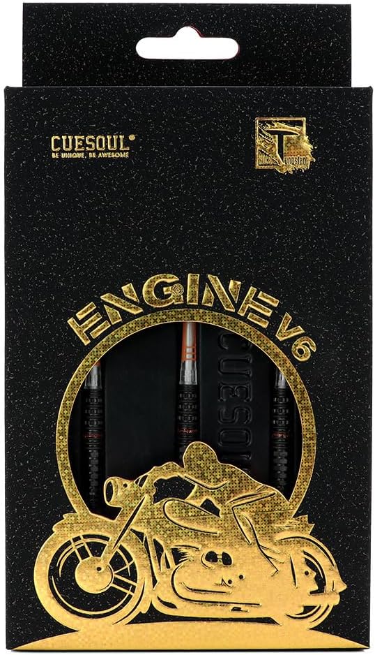 CUESOUL Engine 21/22/23g Steel Tip 90% Tungsten Dart Set with Oil Paint Finished and Unifying ROST T19 Carbon Flight