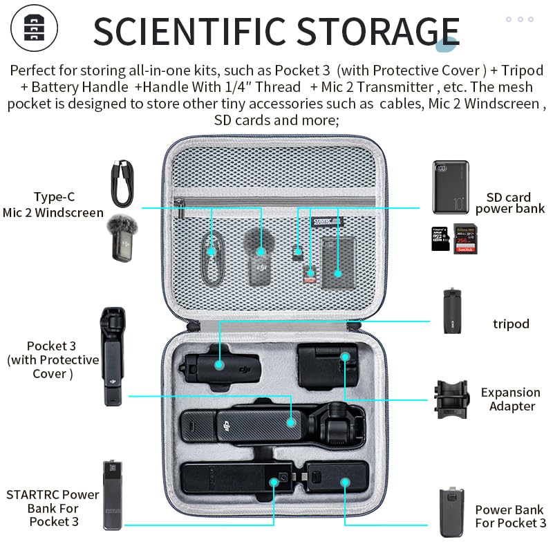 Bolsa protectora Osmo Pocket 3 impermeable para evitar arañazos en la lente del Creator Combo 4